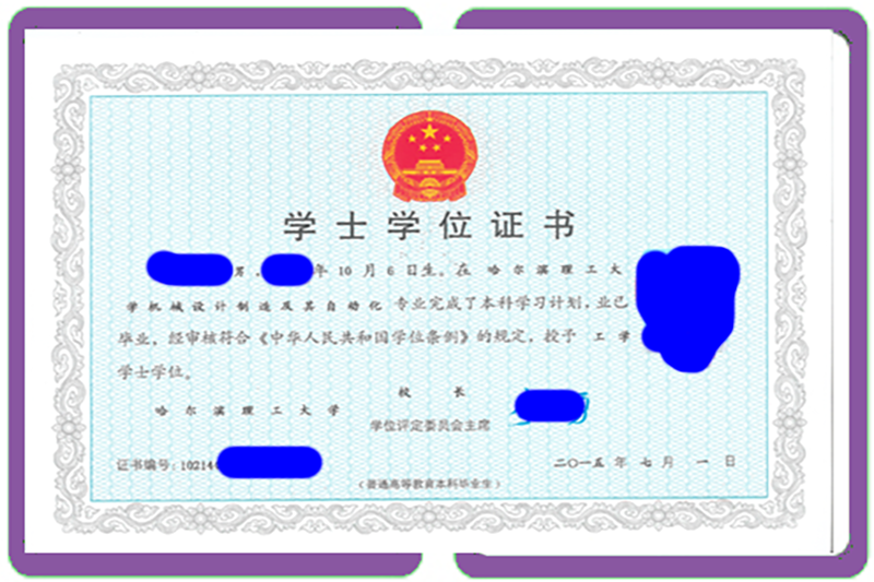 学士学位证书样图